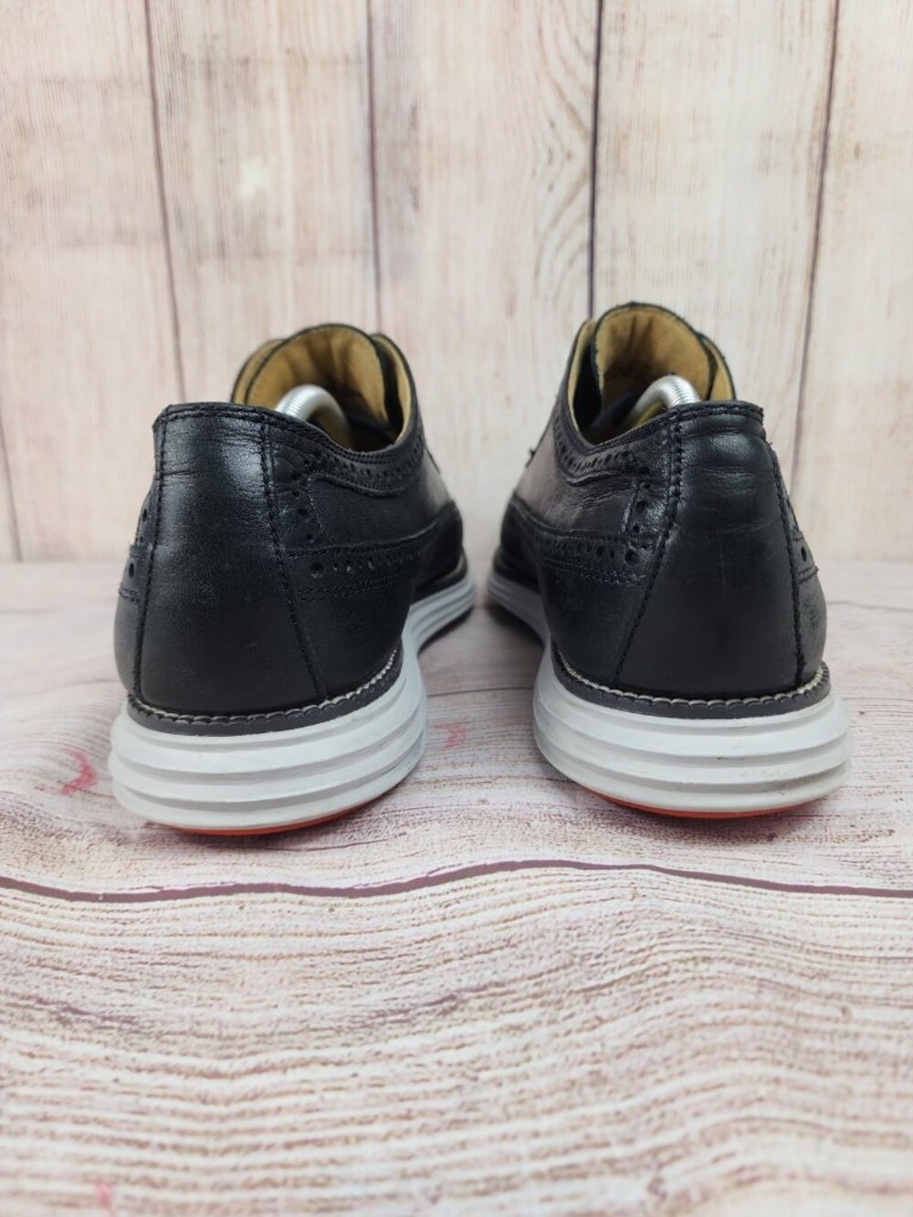 Cole Haan Original Grand Wingtip Oxford Men Size 11.5 Black Leather Brogue Shoes - Picture 6 of 8